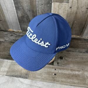 Titleist FJ Footjoy Navy Blue Golf Hat Flex Fit L/XL Large XL